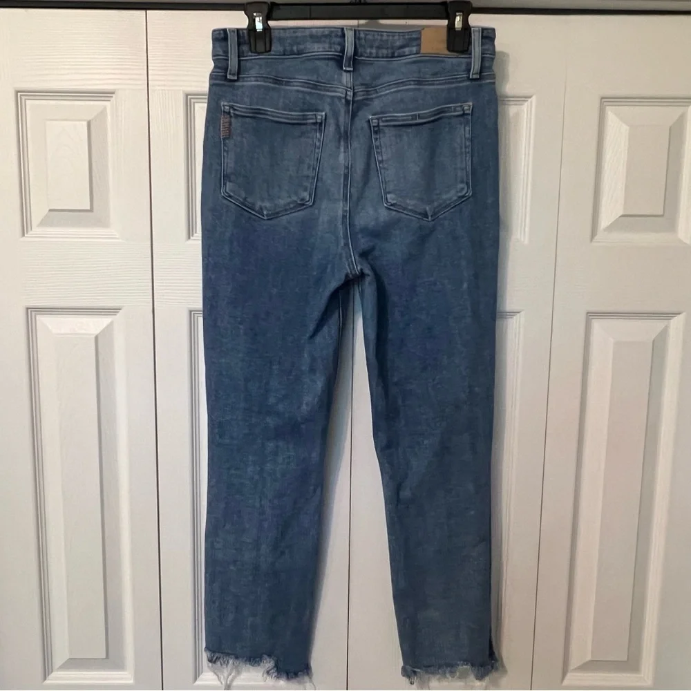 Paige Cindy Mel Destroyed hem Jeans Straight Size 30 - Picture 3 of 14